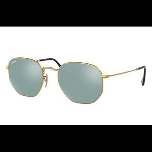 Ray Ban Hexagonal Gold with Silver Lens